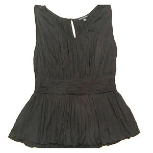 Banana republic black pleated peplum top
